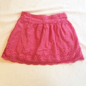 Free People Pink Eyelet Miniskirt Size S